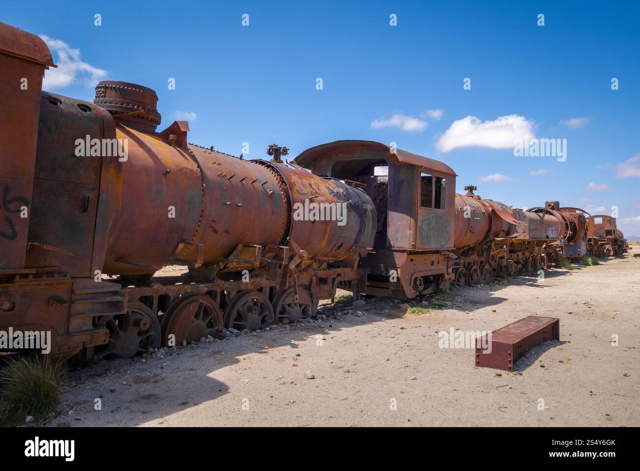 Zugfriedhof in Uyuni, Bolivien, südamerika. Zugfriedhof in Uyuni, Bolivien Stockfoto
