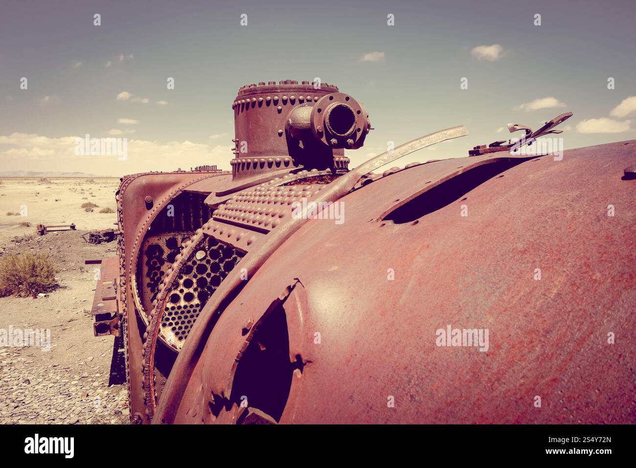 Zugfriedhof in Uyuni, Bolivien, südamerika. Zugfriedhof in Uyuni, Bolivien Stockfoto