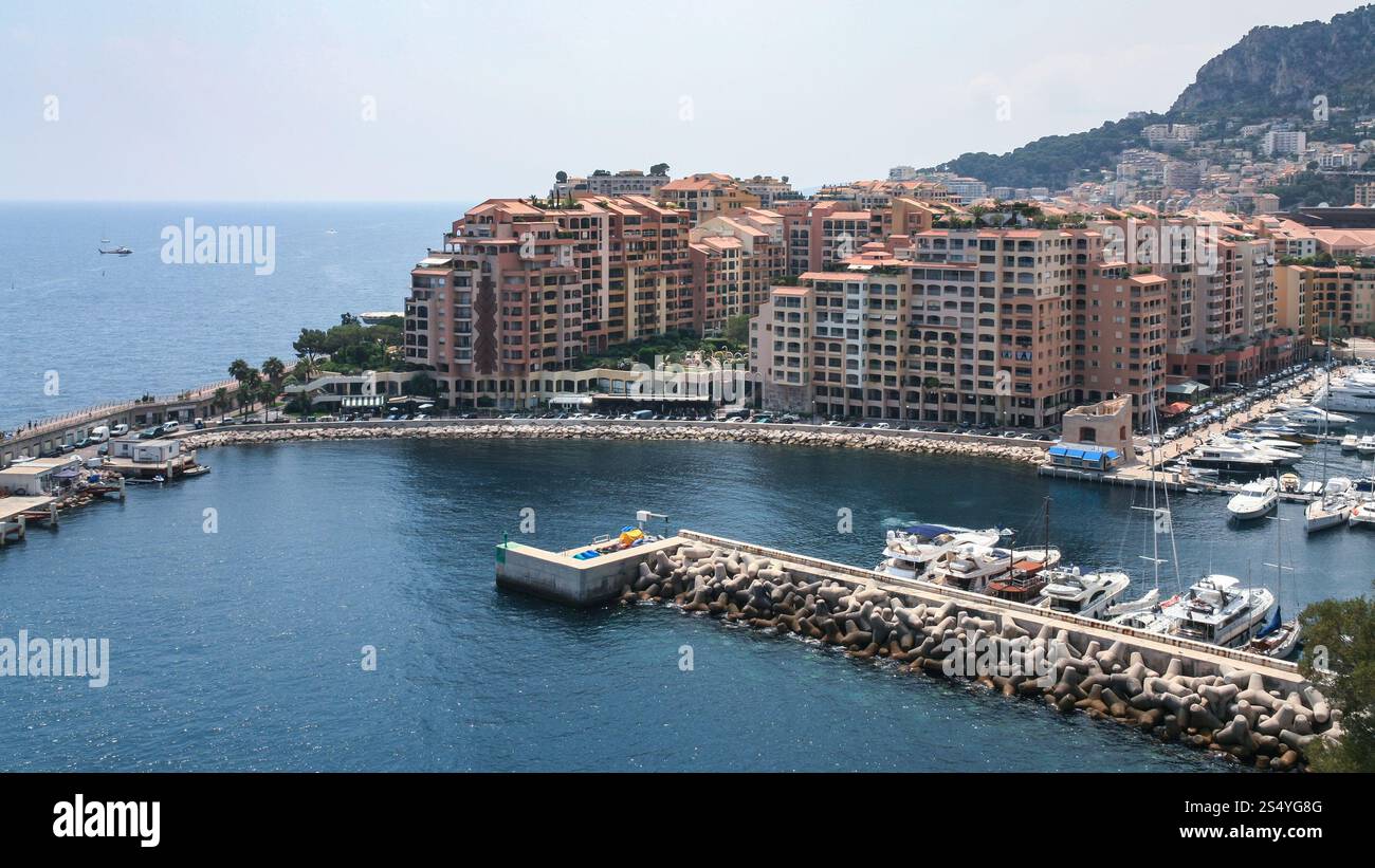 über Blick auf moderne Wohnviertel in Monaco Stadt Stockfoto