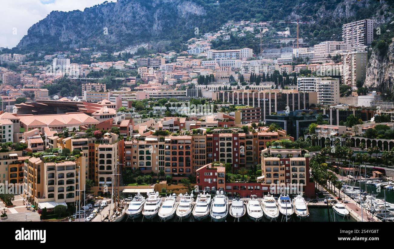 über Ansicht der Wohnviertel in Monaco Stadt Stockfoto