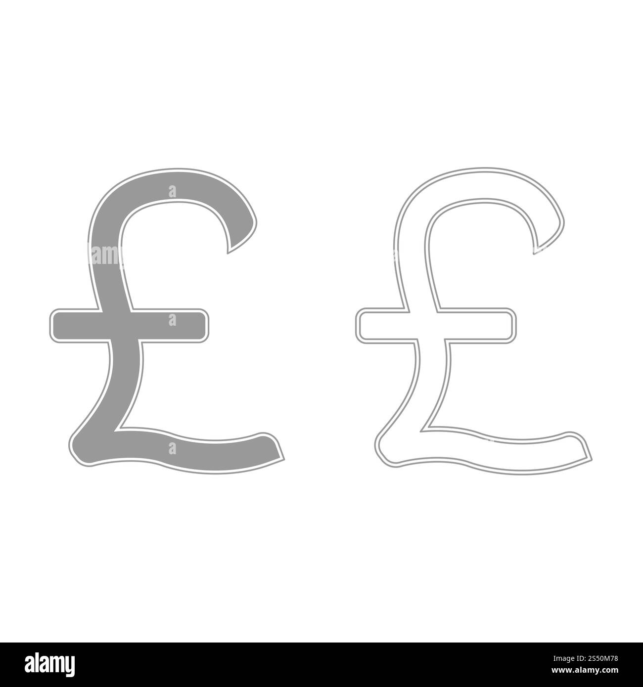 Pfund Sterling Grau Set Symbol . Pfund Sterling Grau Set Symbol . Stockfoto