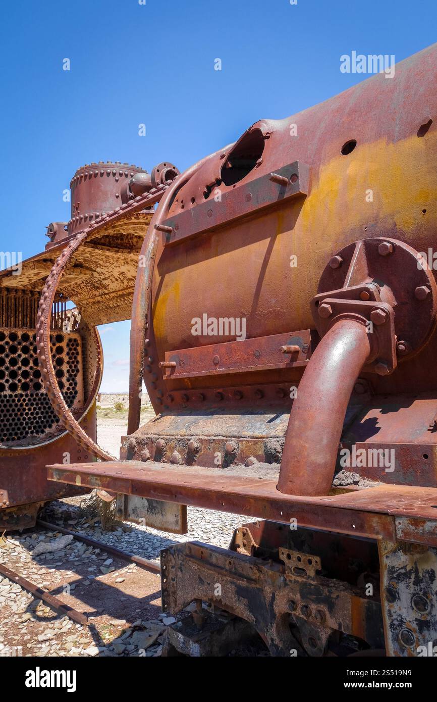 Zugfriedhof in Uyuni, Bolivien, südamerika. Zugfriedhof in Uyuni, Bolivien Stockfoto