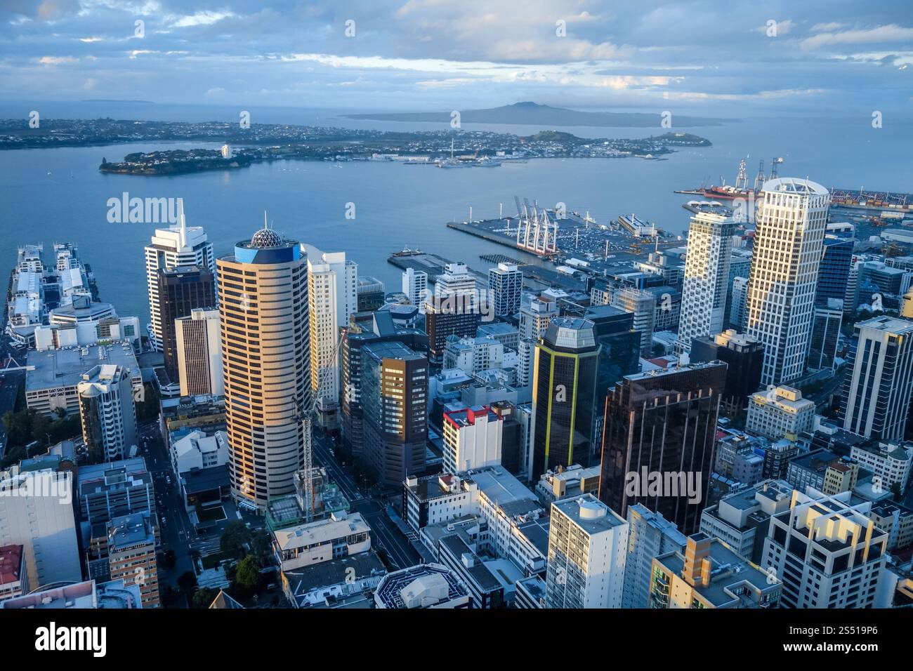 Auckland Stadtzentrum aus der Vogelperspektive, Neuseeland. Auckland aus der Vogelperspektive, Neuseeland Stockfoto