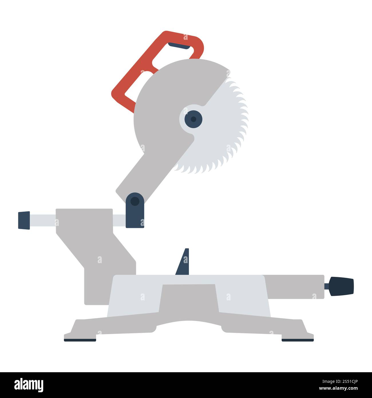 Symbol für Kreissäge. Symbol für Kreissäge. Flaches Farbdesign. Vektorabbildung. Stockfoto