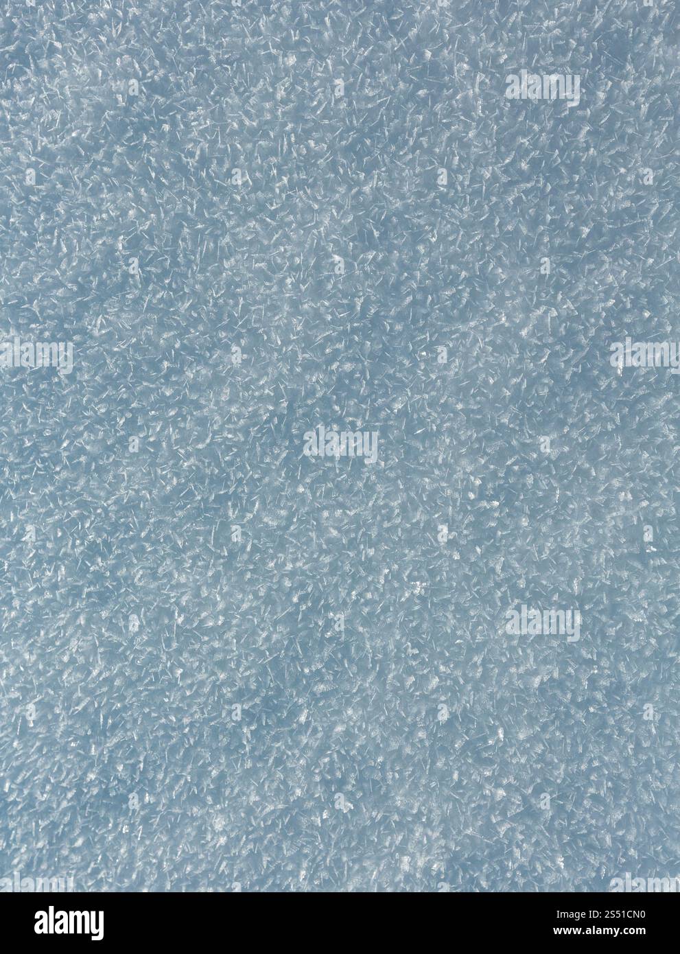 Struktur der schönen ruhigen sonnigen Außenbereich Schnee Oberfläche mit kristallinen Schneeflocken (Natur Makro Hintergrund) Stockfoto