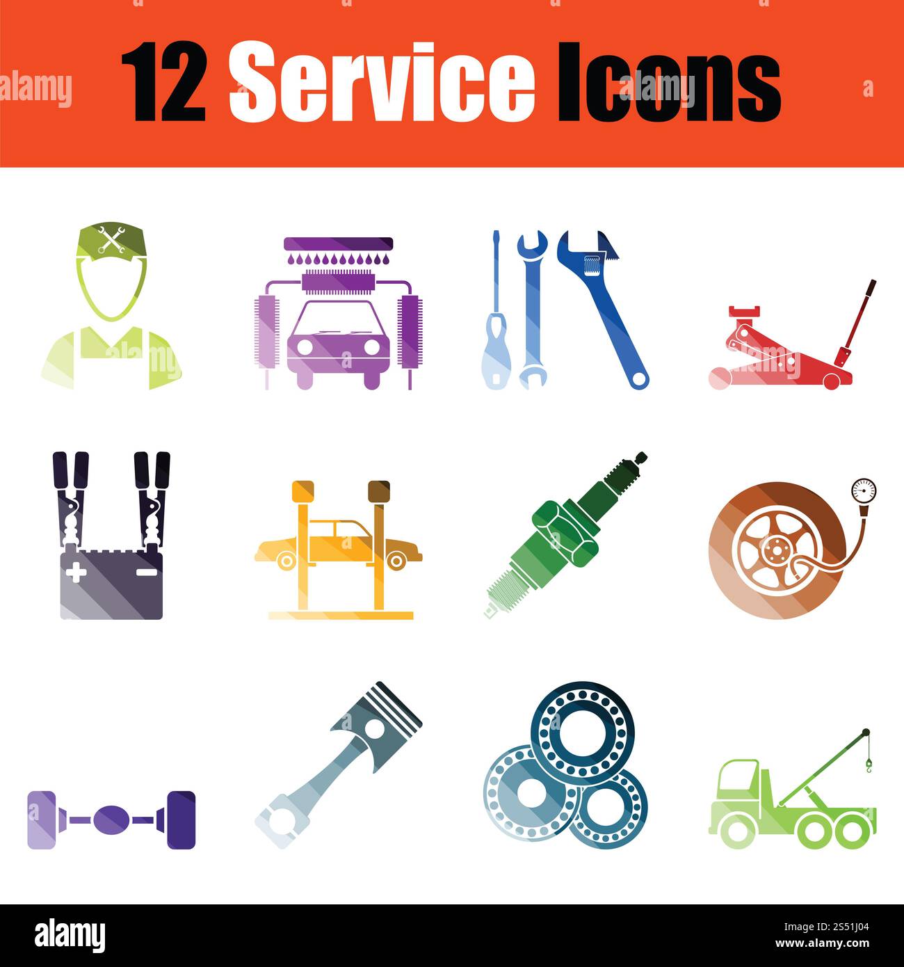 Von Ikonen. Gradient Farbgestaltung. Vector Illustration. Stockfoto