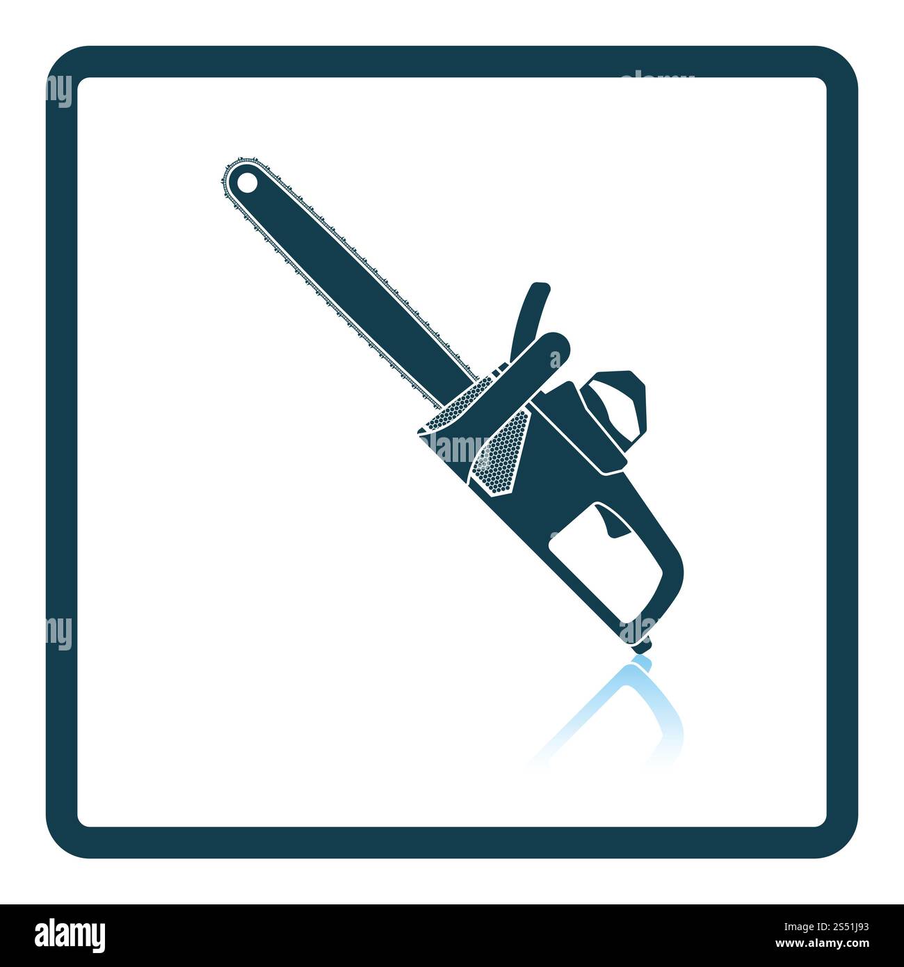 Kette sah Symbol. Schatten Reflexion Design. Vector Illustration. Stockfoto