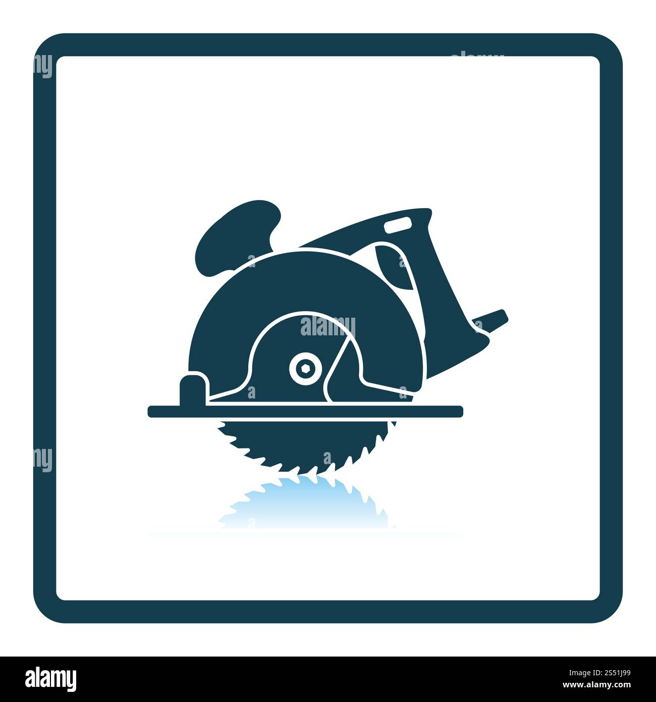 Kreissäge-Symbol. Schatten-Reflexion-Design. Vektor-Illustration. Stockfoto