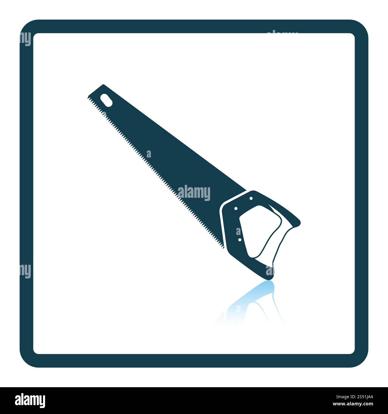 Hand sah. Schatten Reflexion Design. Vector Illustration. Stockfoto