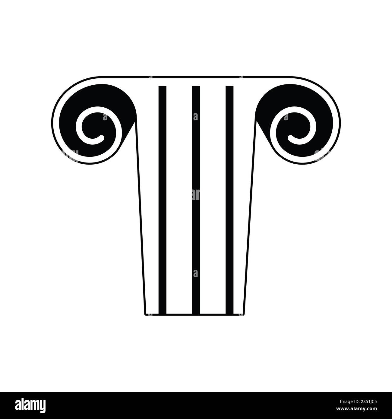 Symbol der antiken Säule. Thin Line Design. Vector Illustration. Stockfoto