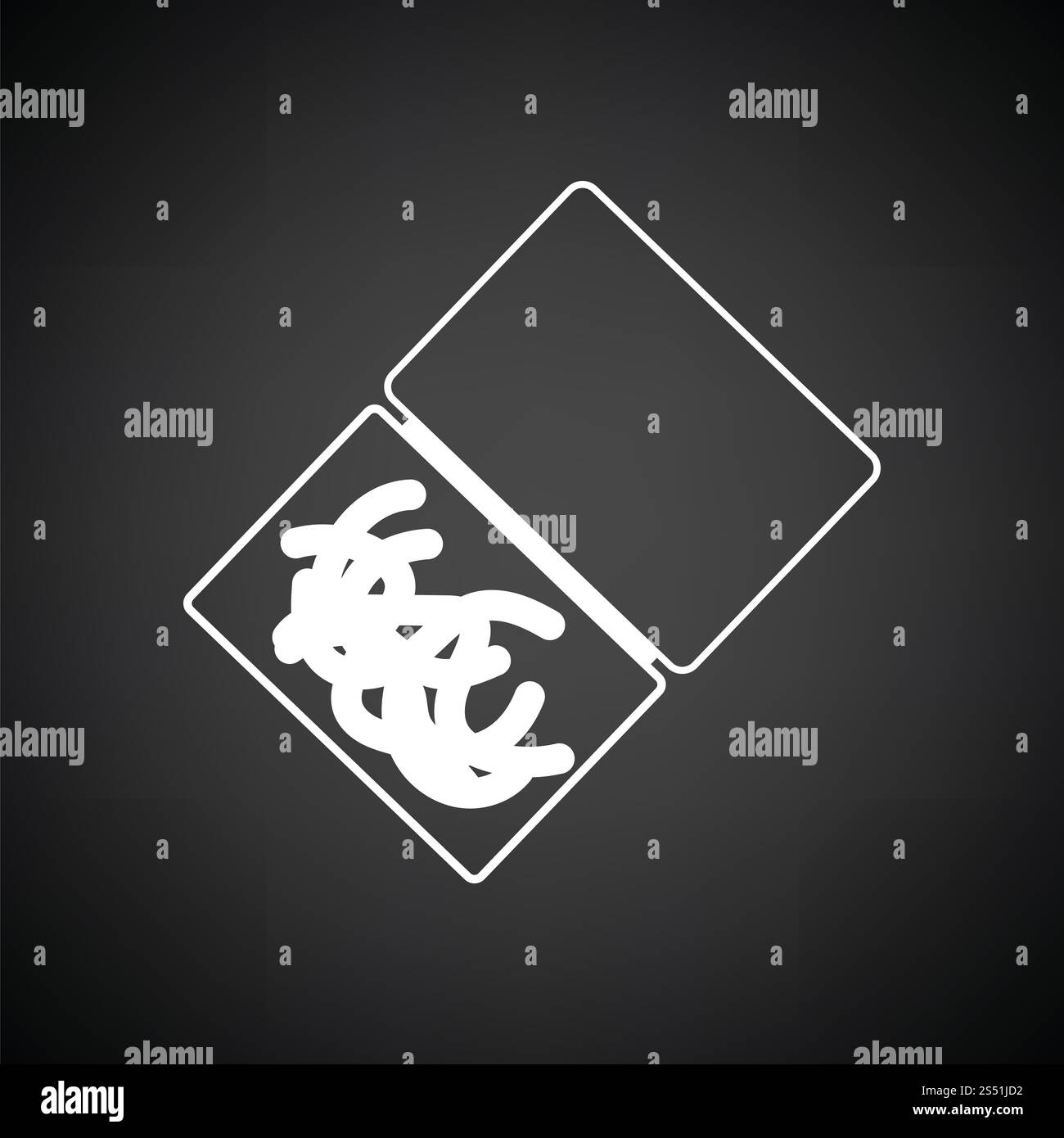 Ikone der Wurm Container. Schwarzer Hintergrund mit weißen. Vektor-Illustration. Stockfoto