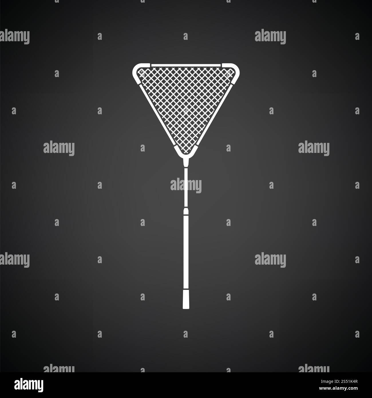 Symbol der Fischernetz. Schwarzer Hintergrund mit weißen. Vektor-Illustration. Stockfoto