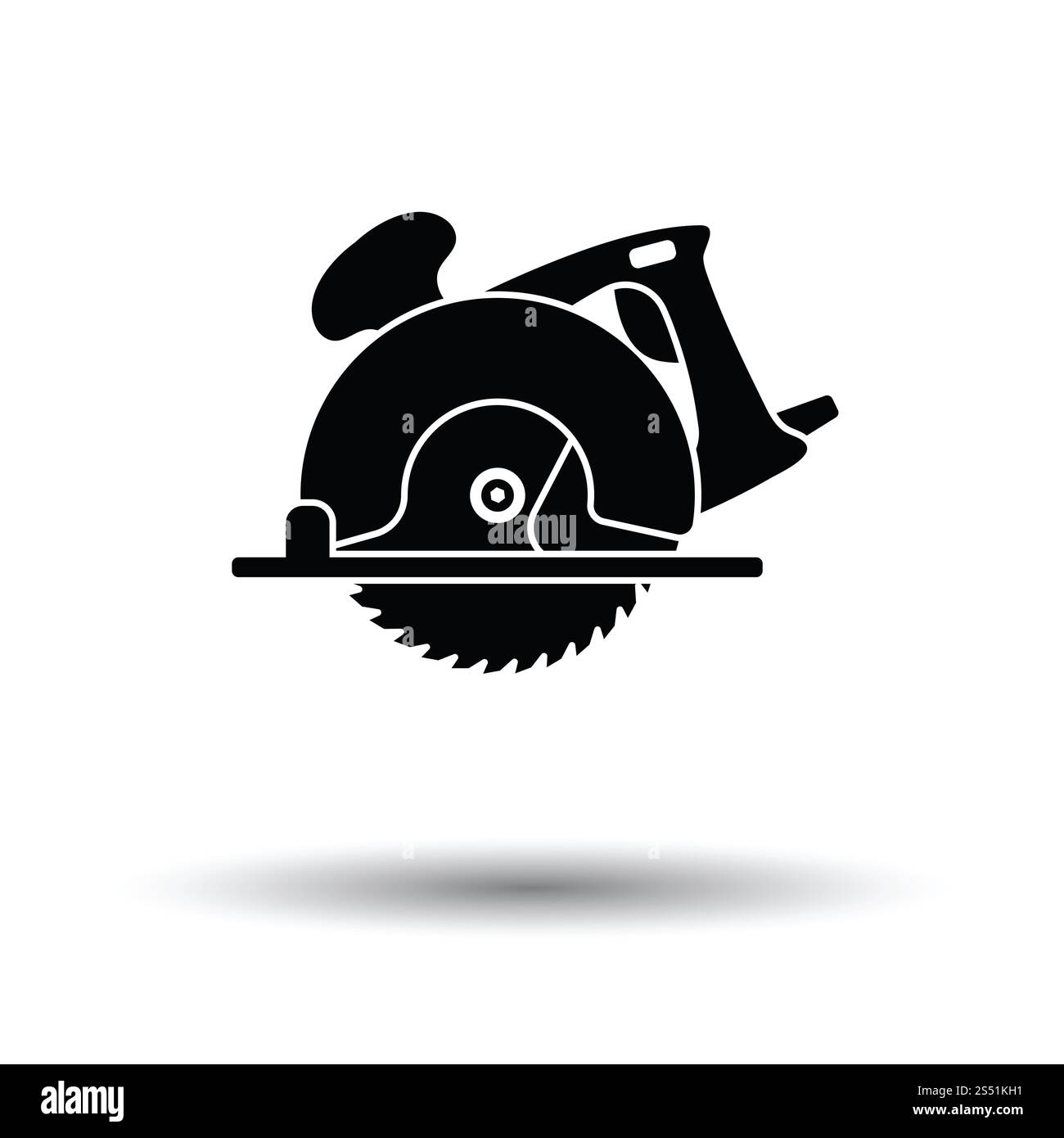 Kreissäge-Symbol. Weißen Hintergrund mit Schatten Design. Vektor-Illustration. Stockfoto