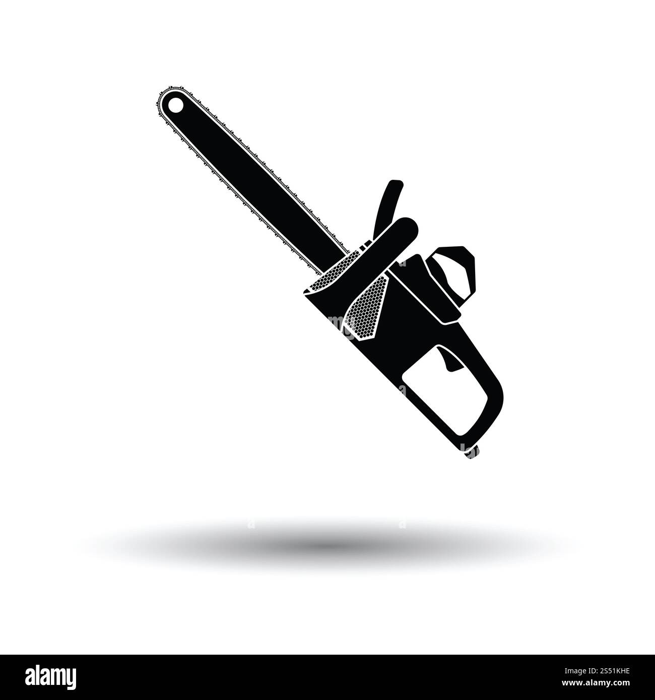 Kettensäge-Symbol. Weißen Hintergrund mit Schatten Design. Vektor-Illustration. Stockfoto