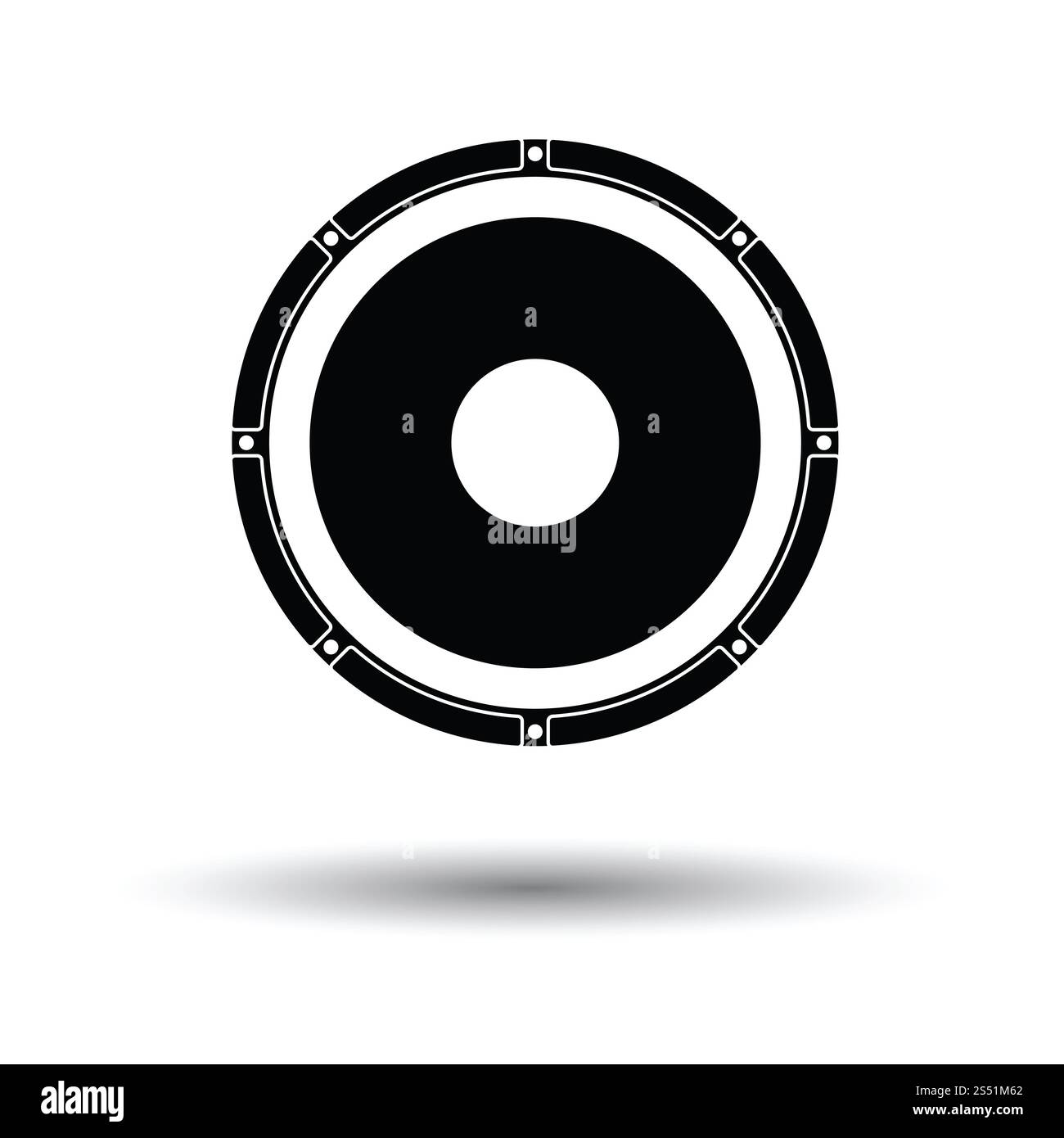 Lautsprechersymbol. Weißer Hintergrund mit Schattendesign. Vektorabbildung. Stockfoto