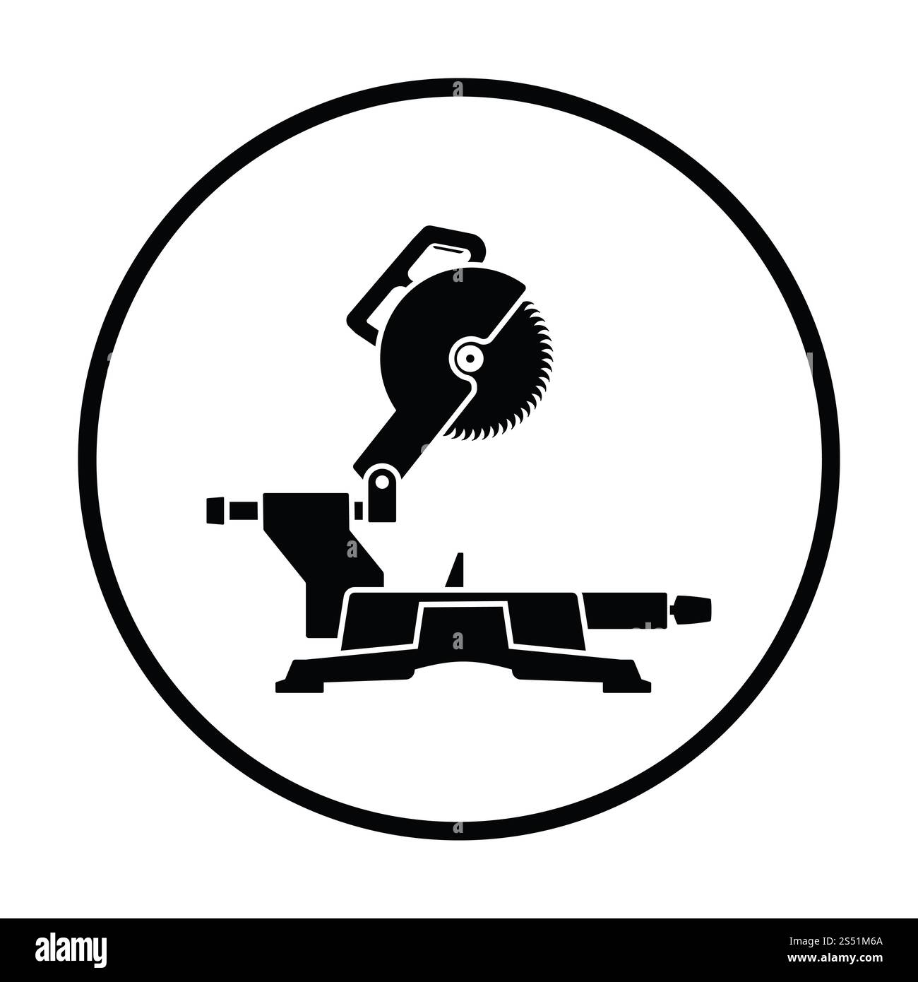 Das Symbol Kreisförmige Ende sah. Dünne Kreis Design. Vector Illustration. Stockfoto