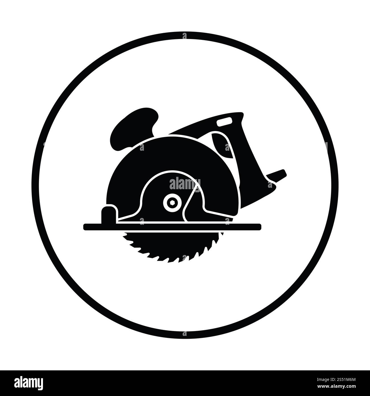 Kreissäge-Symbol. Dünnen Kreis Design. Vektor-Illustration. Stockfoto