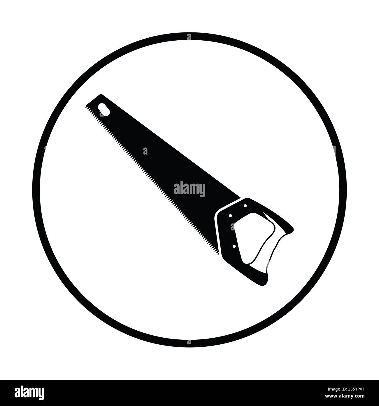 Hand sah. Dünne Kreis Design. Vector Illustration. Stockfoto