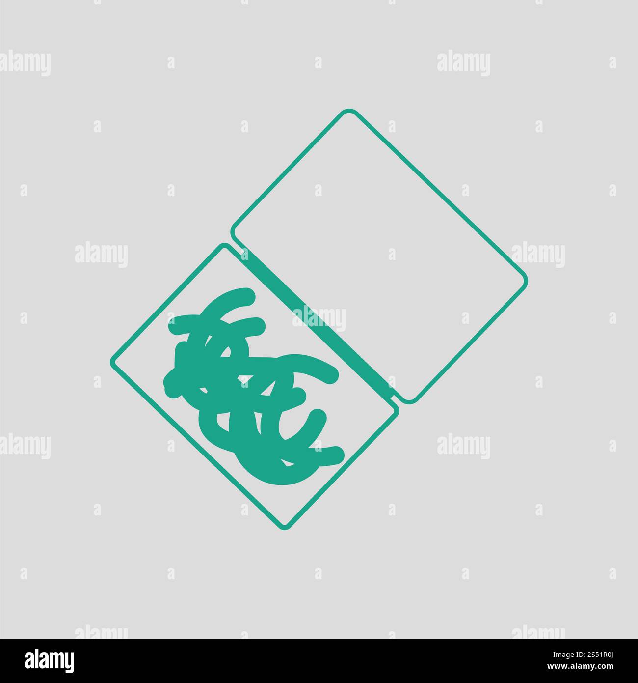 Ikone der Wurm Container. Grauer Hintergrund mit grün. Vektor-Illustration. Stockfoto