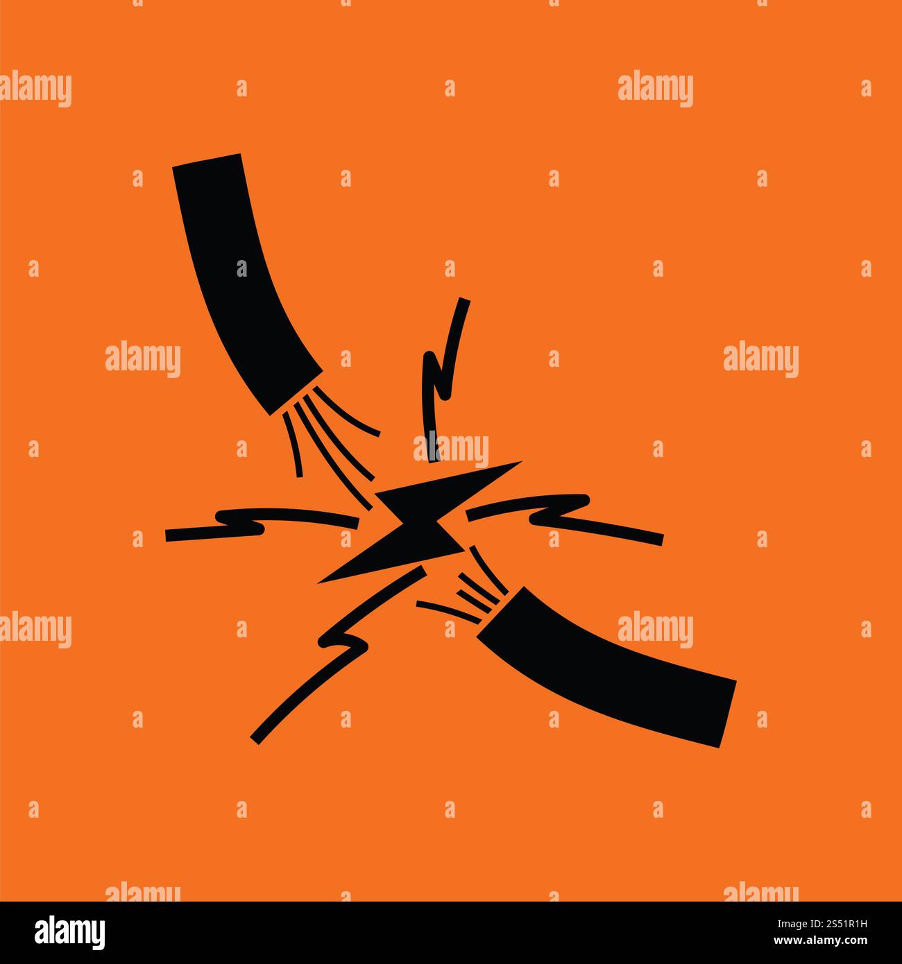 Symbol des Drahtes. Orangefarbenen Hintergrund mit schwarz. Vektor-Illustration. Stockfoto Symbol des Drahtes. Orangefarbenen Hintergrund mit schwarz. Vektor-Illustration. Stockfoto