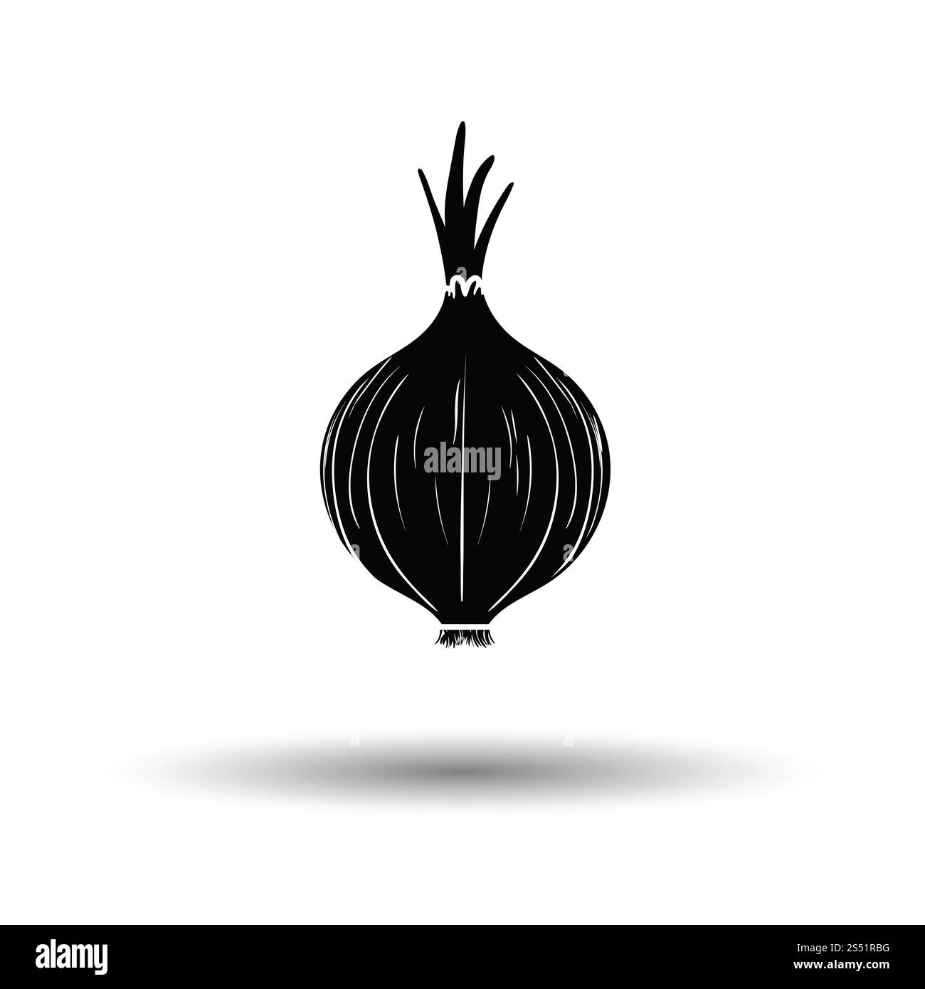 Zwiebelsymbol. Weißen Hintergrund mit Schatten Design. Vektor-Illustration. Stockfoto
