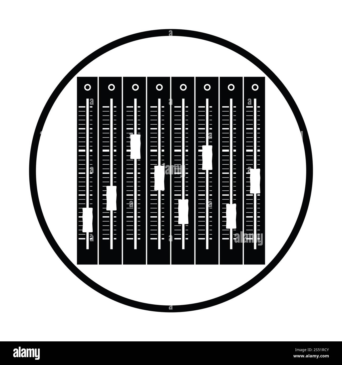 Musik-Equalizer-Symbol. Dünnen Kreis Design. Vektor-Illustration. Stockfoto