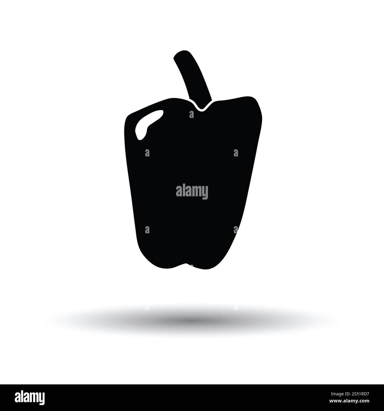 Pfeffer-Symbol. Weißen Hintergrund mit Schatten Design. Vektor-Illustration. Stockfoto