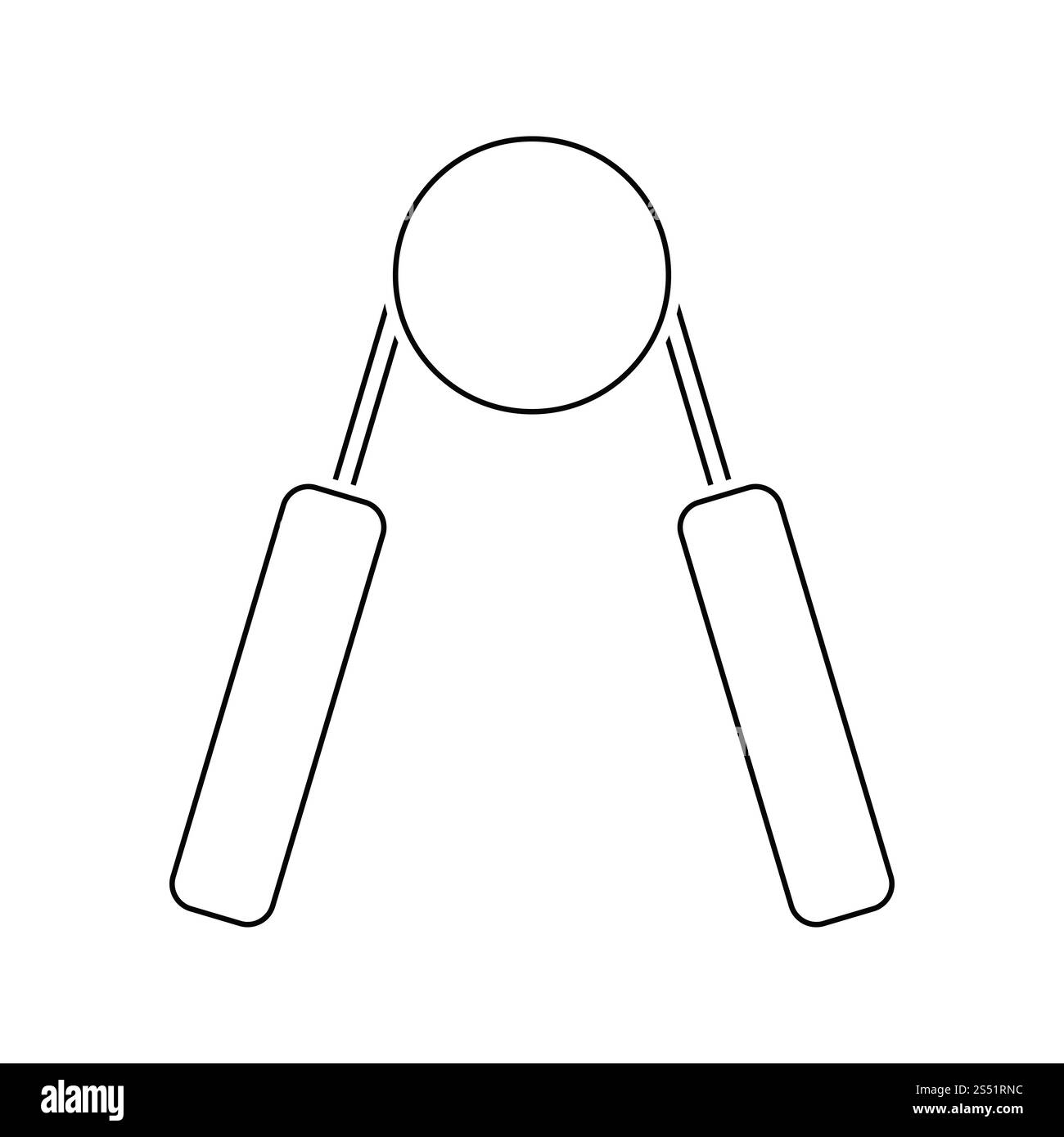 Symbol der Hände Expander. Thin Line Design. Vector Illustration. Stockfoto