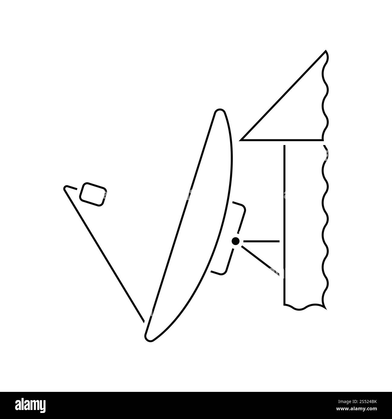 Sat-Antenne Symbol. Thin Line Design. Vector Illustration. Stockfoto