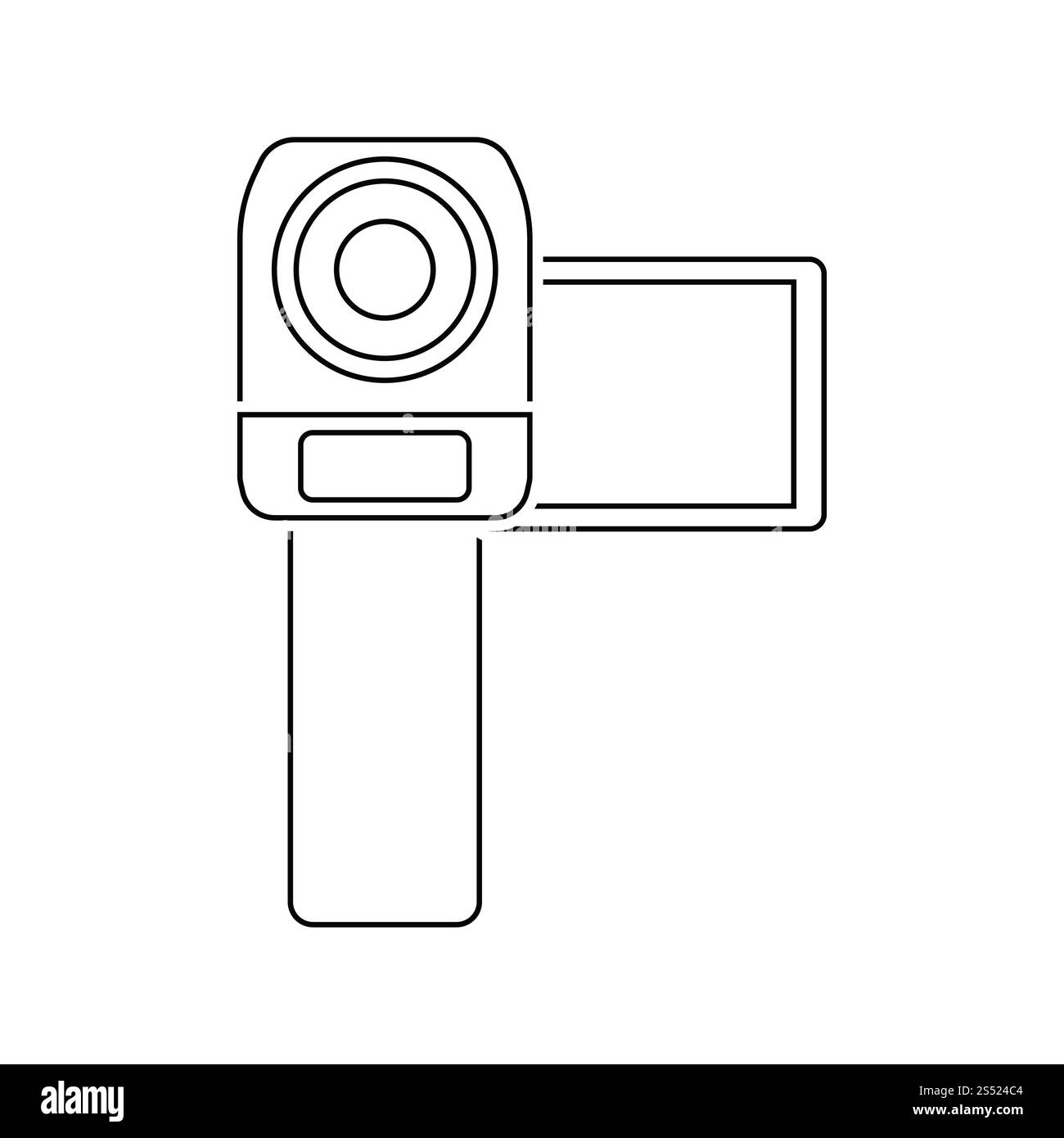 Symbol Videokamera. Thin Line Design. Vector Illustration. Stockfoto