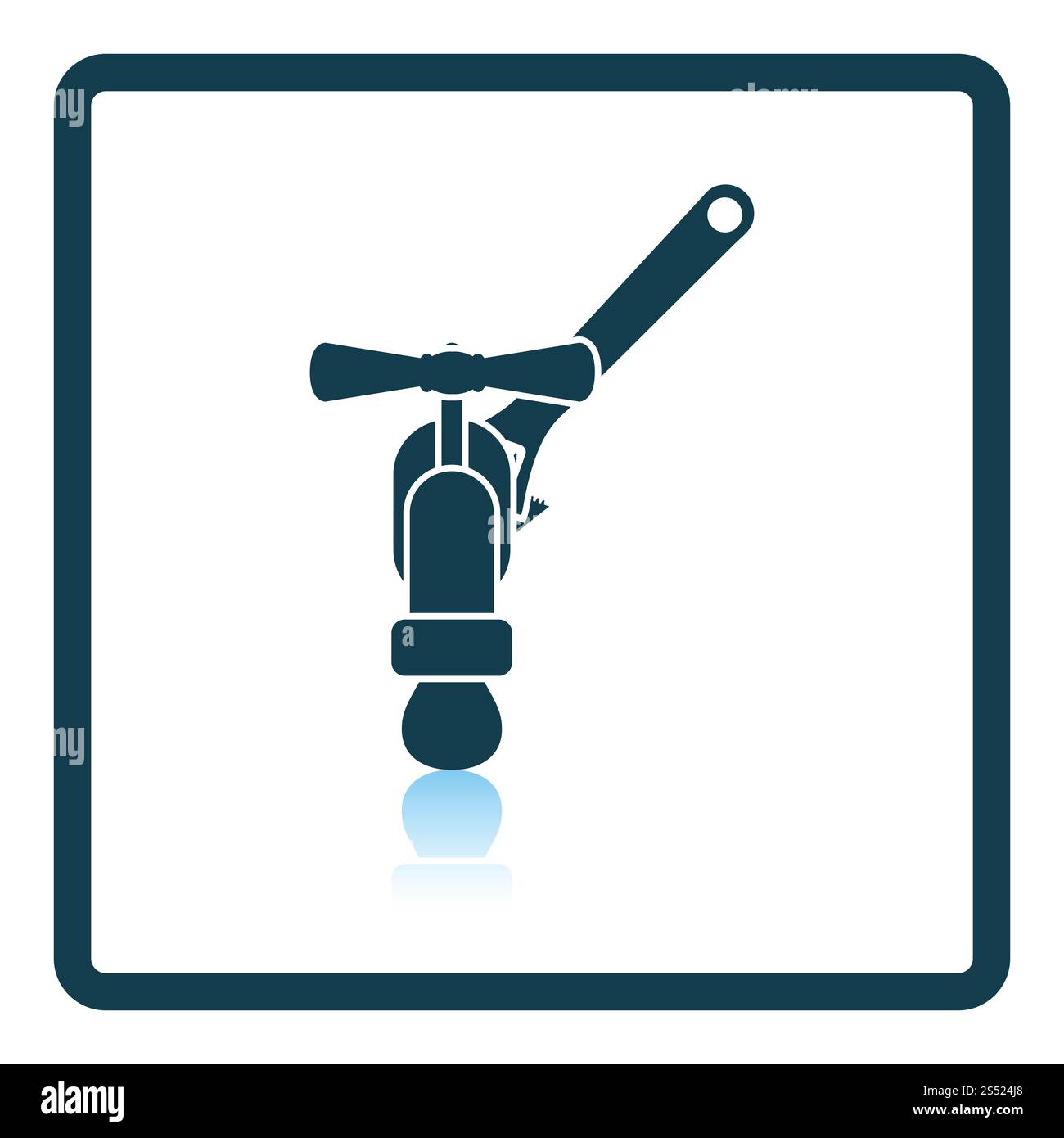 Ikone der Schraubenschlüssel und Wasserhahn. Schatten-Reflexion-Design. Vektor-Illustration. Stockfoto