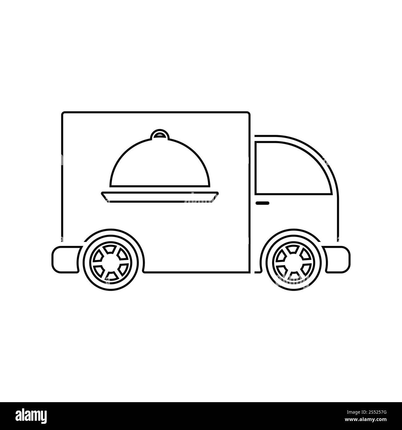 Bereitstellung von Auto-Symbol. Thin Line Design. Vector Illustration. Stockfoto