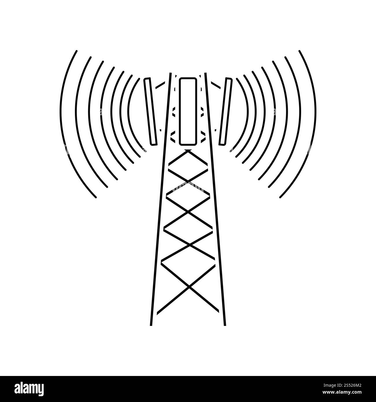 Zelluläre Rundfunk Antenne Symbol. Thin Line Design. Vector Illustration. Stockfoto