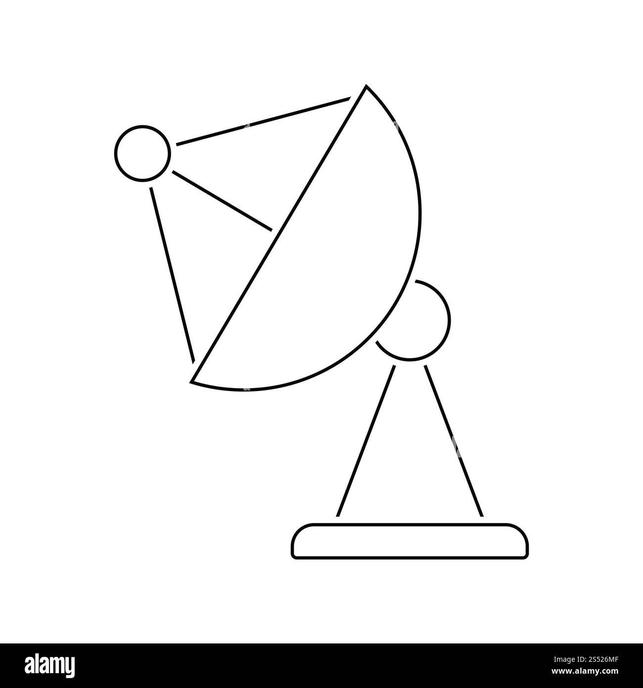 Sat-Antenne Symbol. Thin Line Design. Vector Illustration. Stockfoto