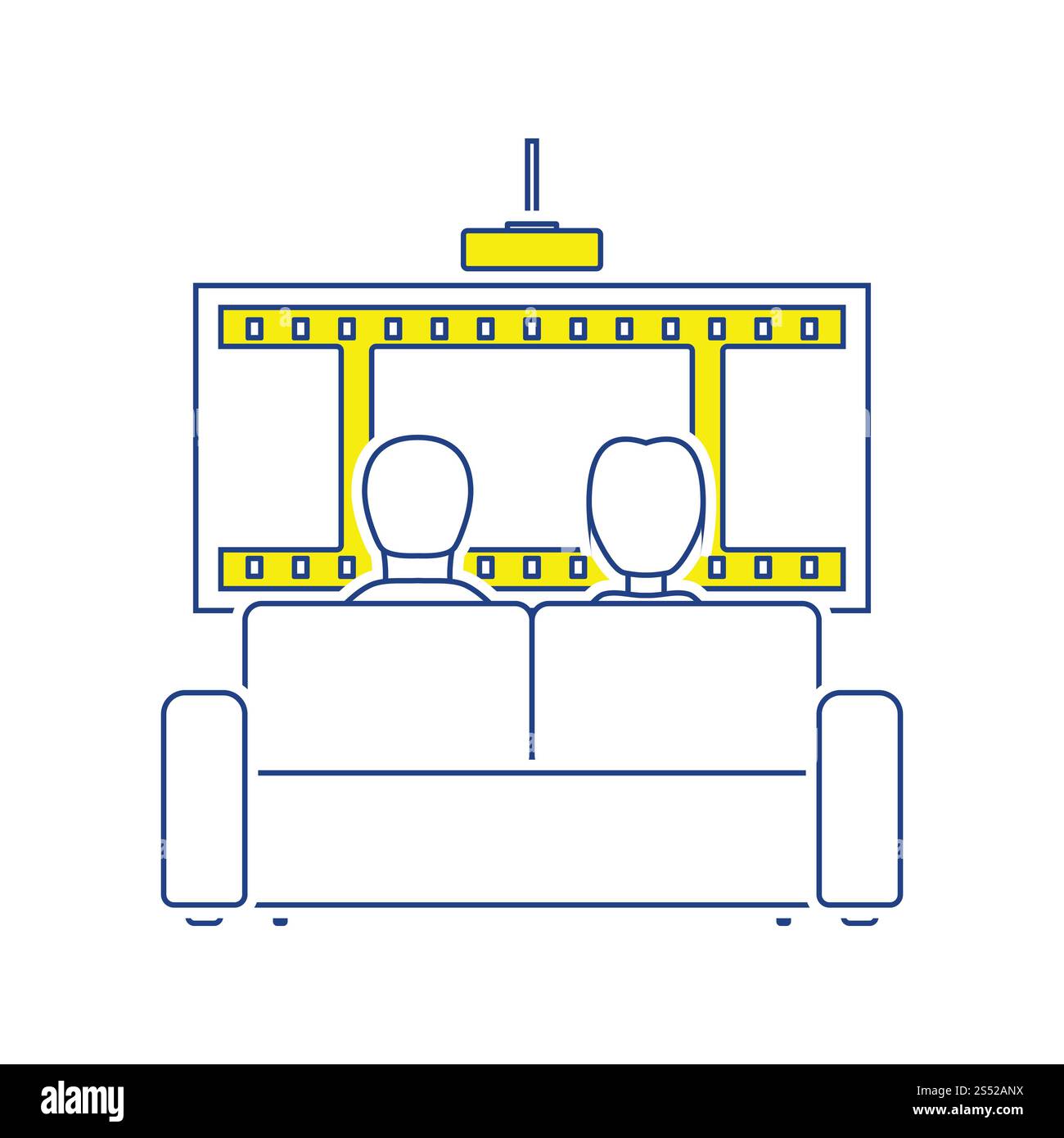 Cinema sofa Symbol. Thin Line Design. Vector Illustration. Stockfoto