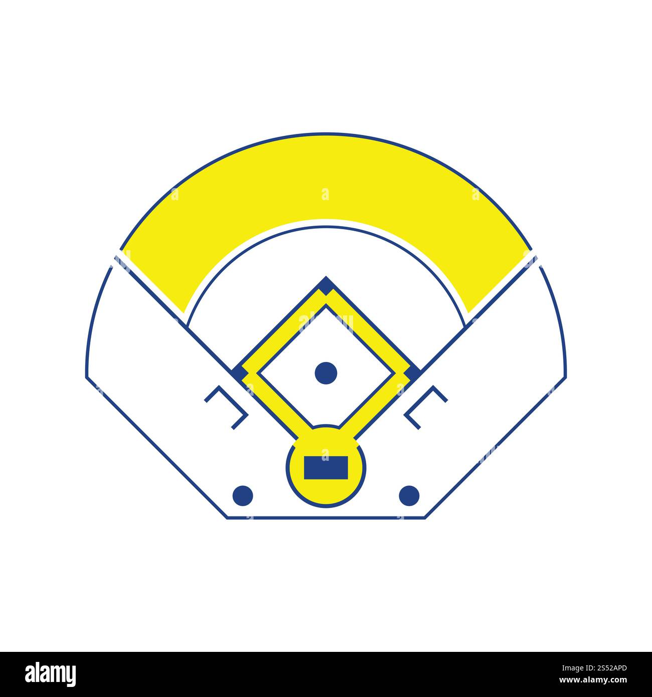 Baseballfeld Luftaufnahme Symbol. Thin Line Design. Vector Illustration. Stockfoto