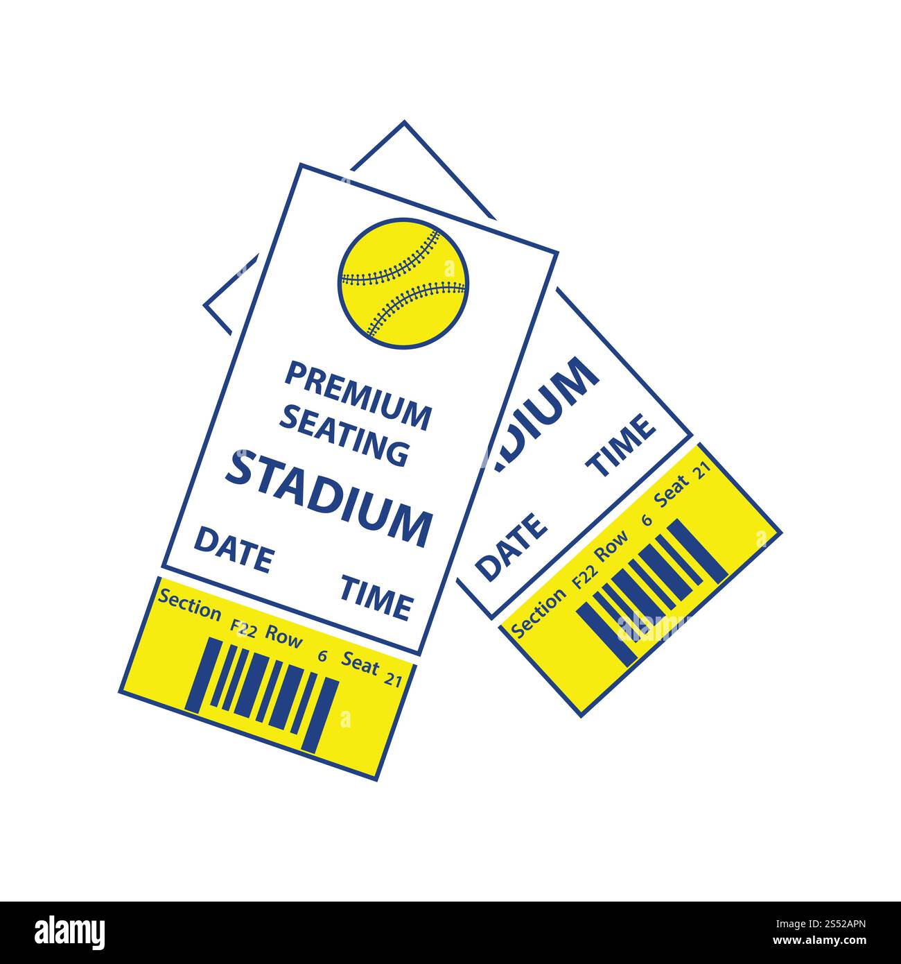 Baseball Tickets Symbol. Thin Line Design. Vector Illustration. Stockfoto