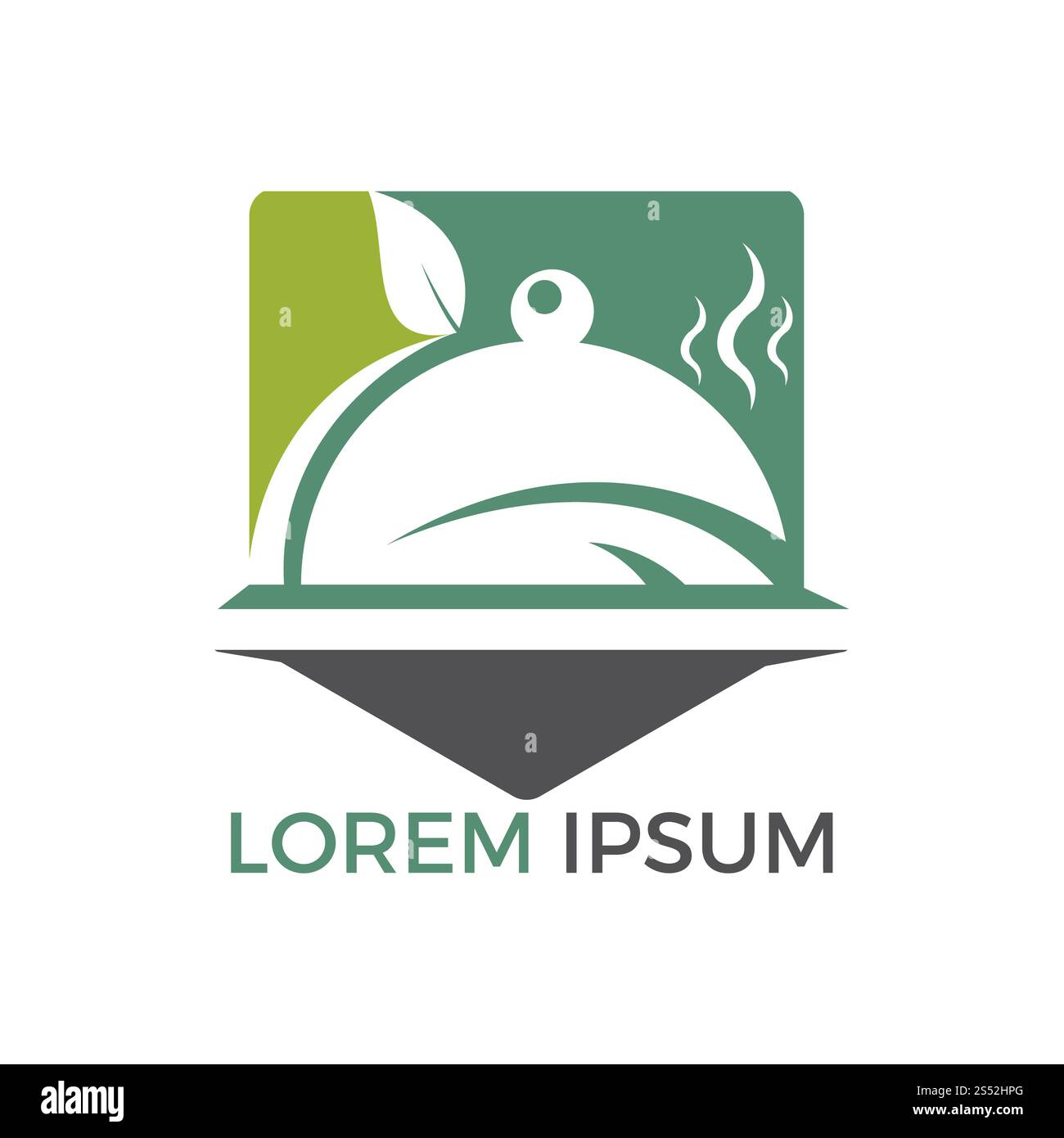 Abstraktes Logo für Café oder Restaurant. Grafisches Symbol für Lebensmittel für das Kochgeschäft. Stockfoto