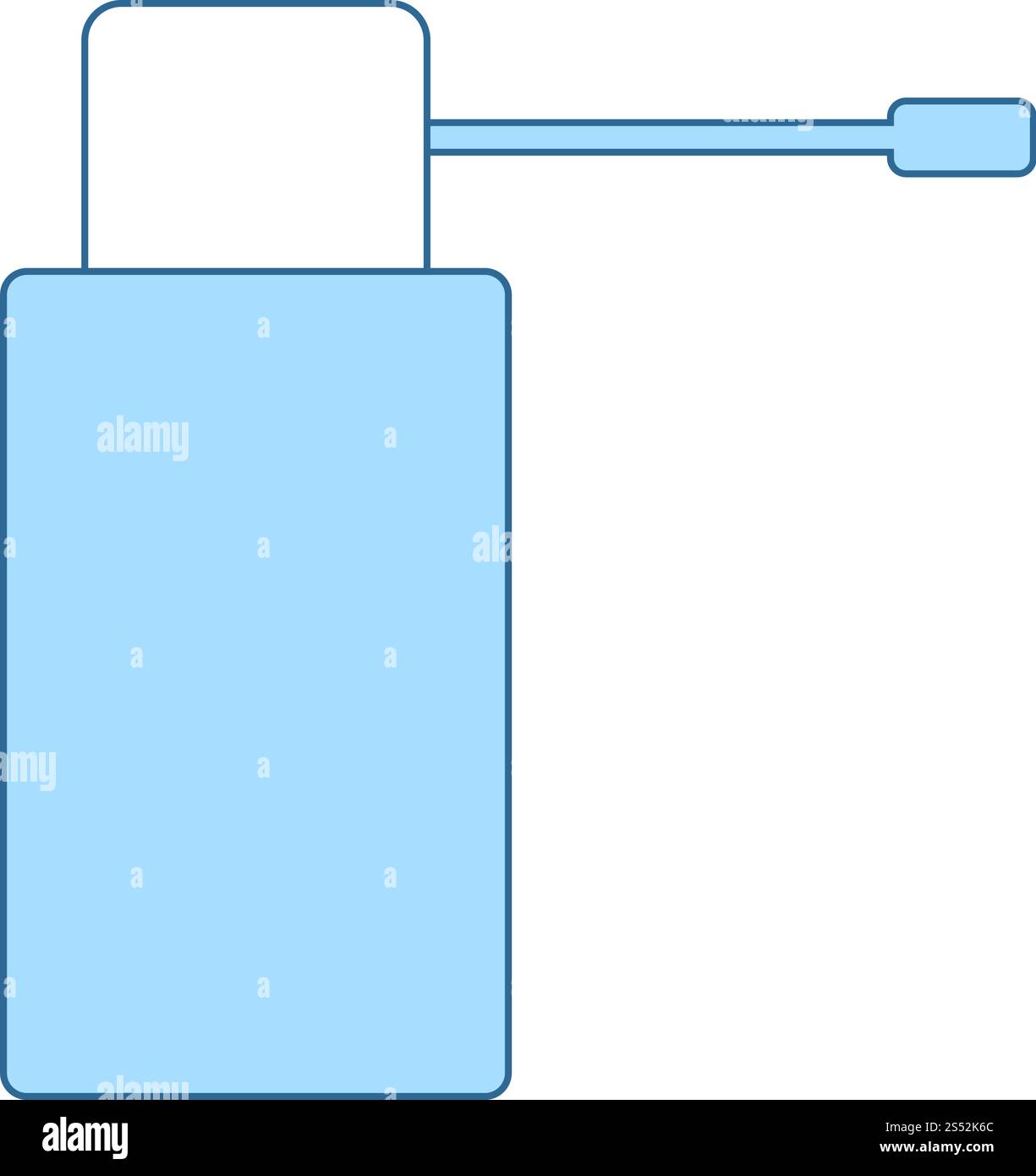 Inhalator Symbol. Dünne Linie mit blauer Füllung Design. Vector Illustration. Stock Vektor