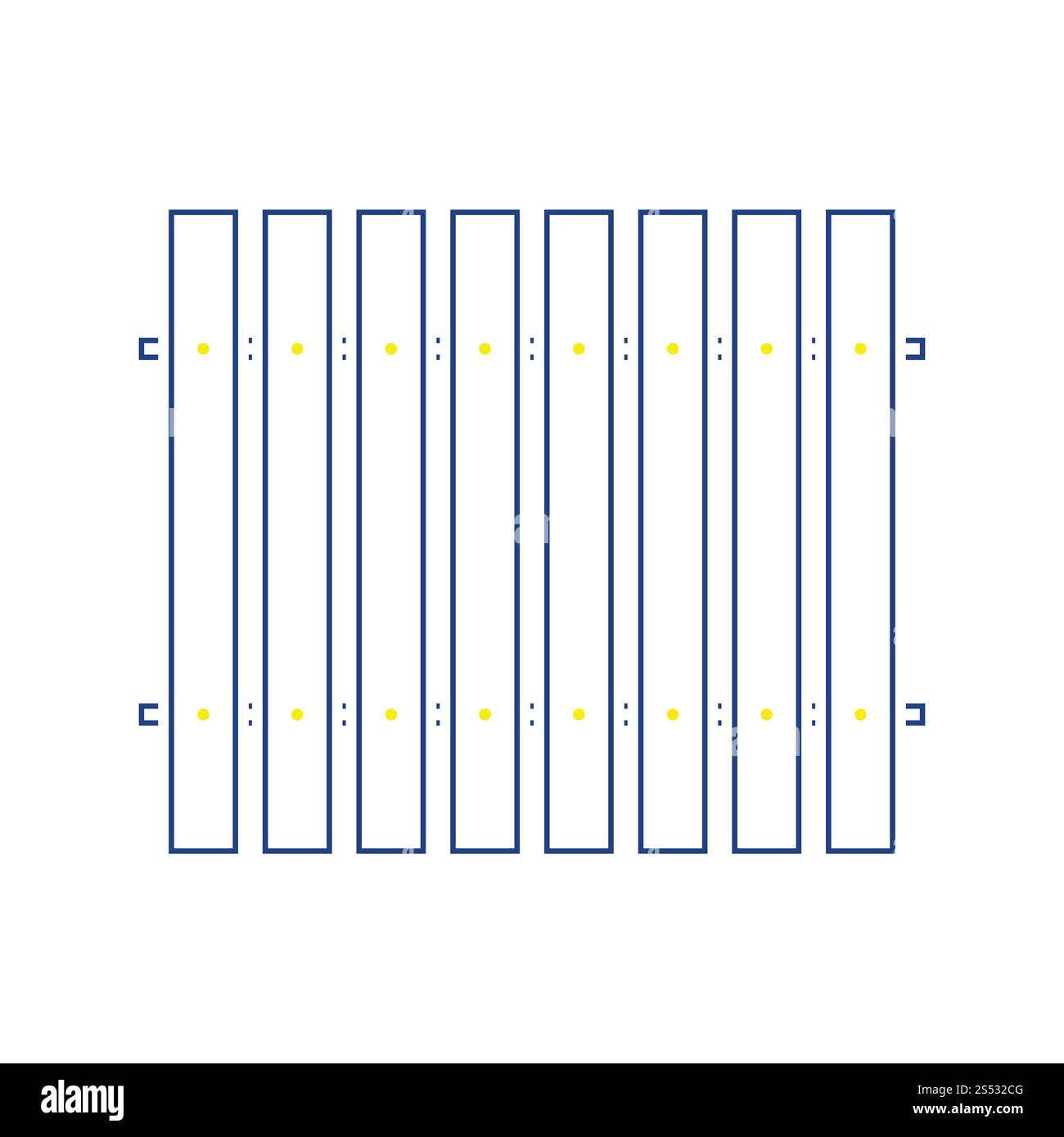 Symbol der Bau Zaun. Thin Line Design. Vector Illustration. Stockfoto