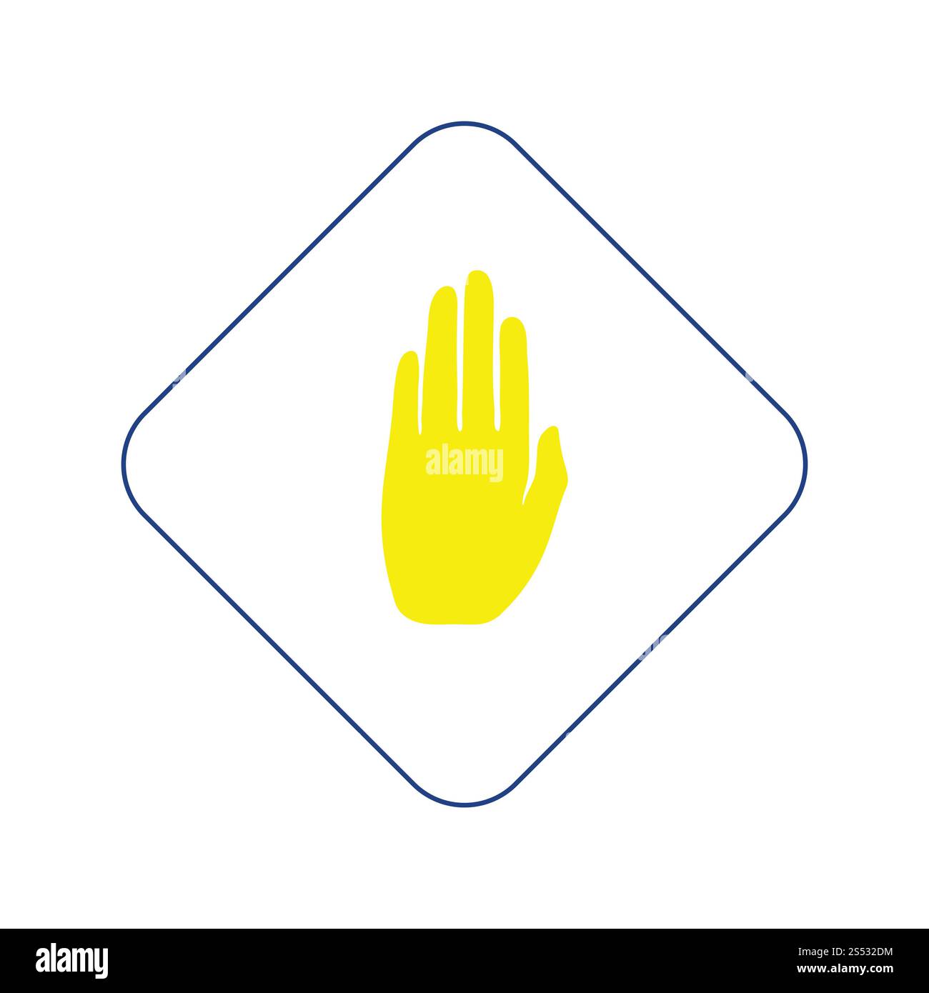 Symbol "Warnung" Hand. Thin Line Design. Vector Illustration. Stockfoto