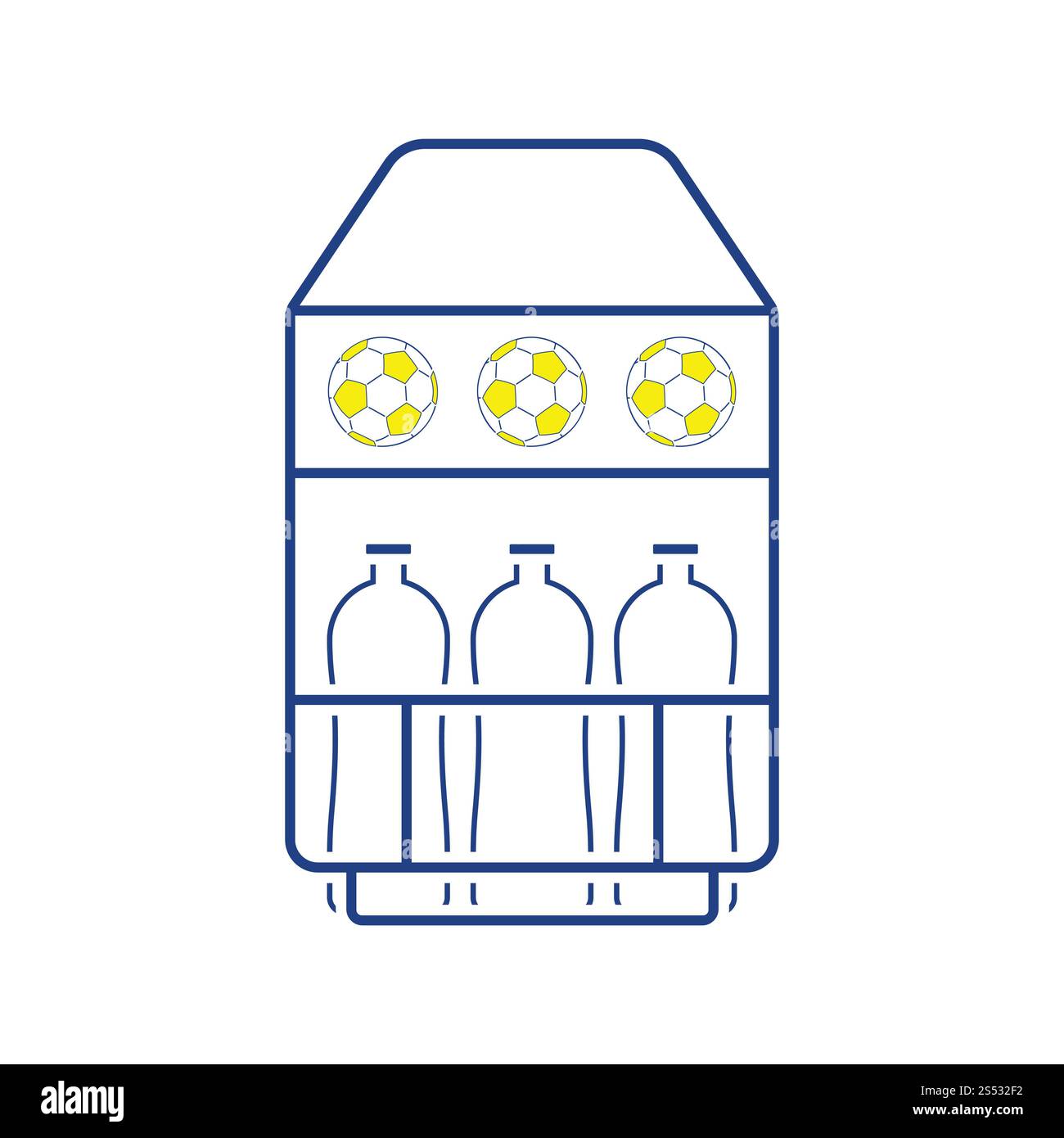 Symbol der Fußballfeld Flasche container. Thin Line Design. Vector Illustration. Stockfoto