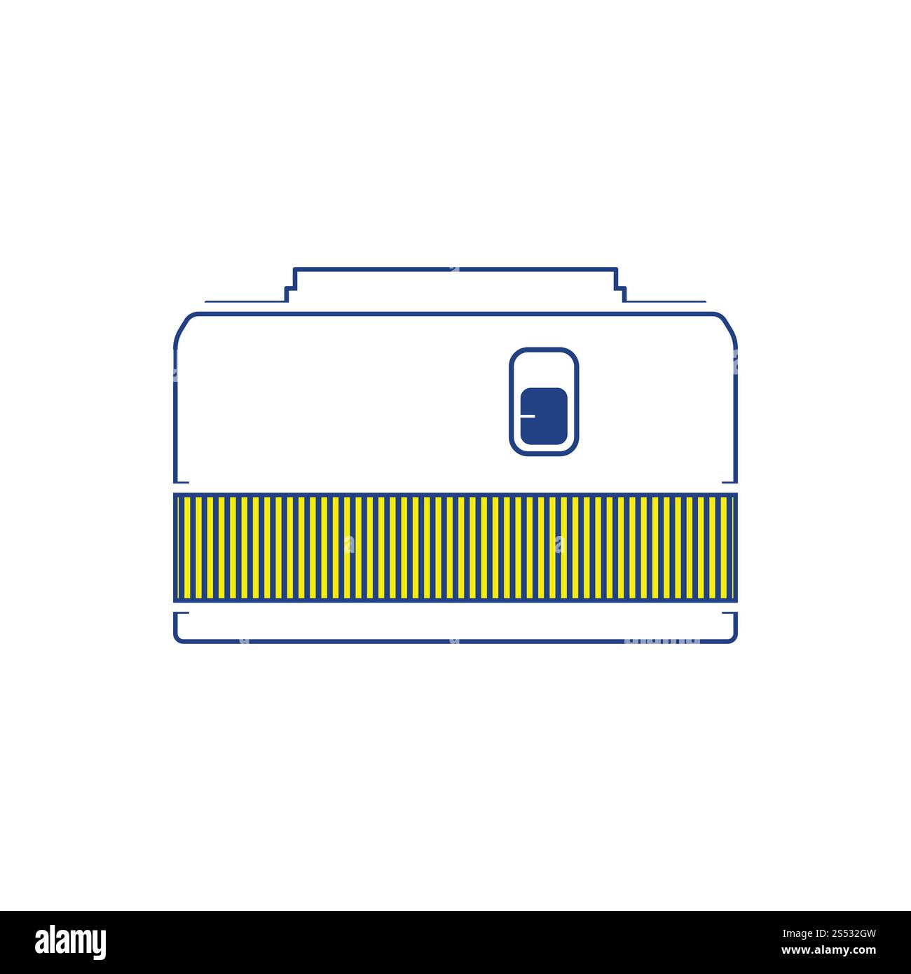 Symbol für Foto Kamera 50-mm-Objektiv. Thin Line Design. Vector Illustration. Stockfoto