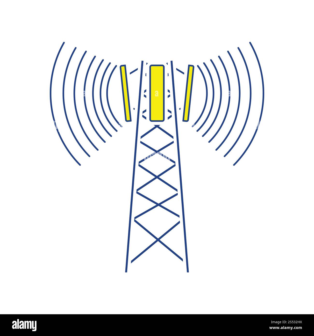 Zelluläre Rundfunk Antenne Symbol. Thin Line Design. Vector Illustration. Stockfoto