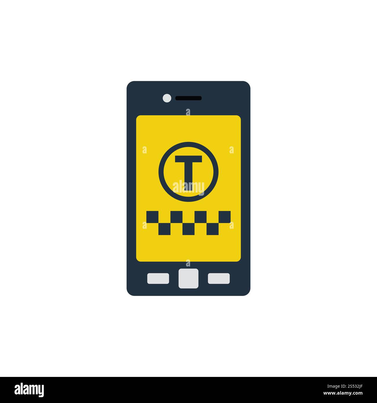 Taxi Service mobile-Symbol. Flache Farbgestaltung. Vector Illustration. Stockfoto