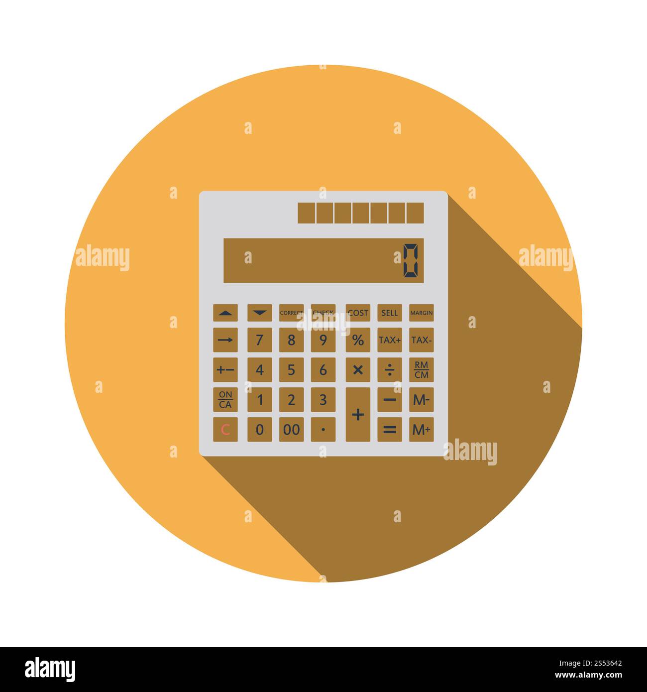 Statistische Symbol Rechner. Flache Farbgestaltung. Vector Illustration. Stockfoto