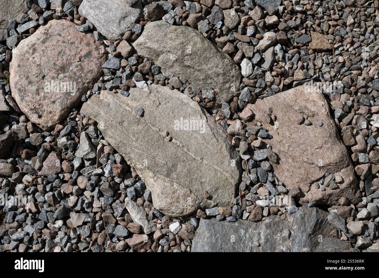Trittsteine im Kies Stockfoto