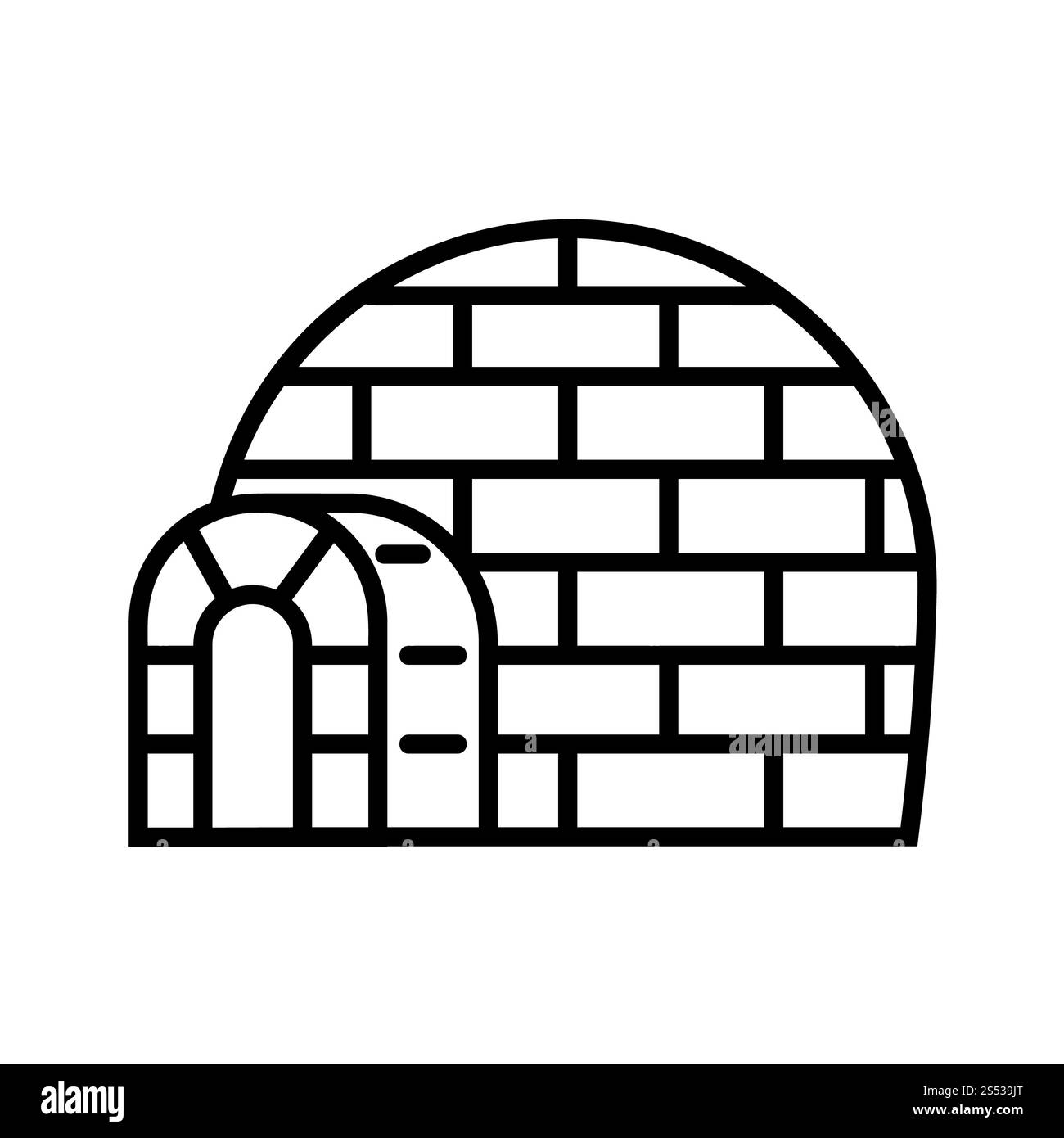 Eskimo Iglu-Symbol. Umrisssymbol eskimo Iglloo Vektor für Webdesign isoliert auf weißem Hintergrund. Eskimo Iglu-Ikone, Outline-Stil Stockfoto