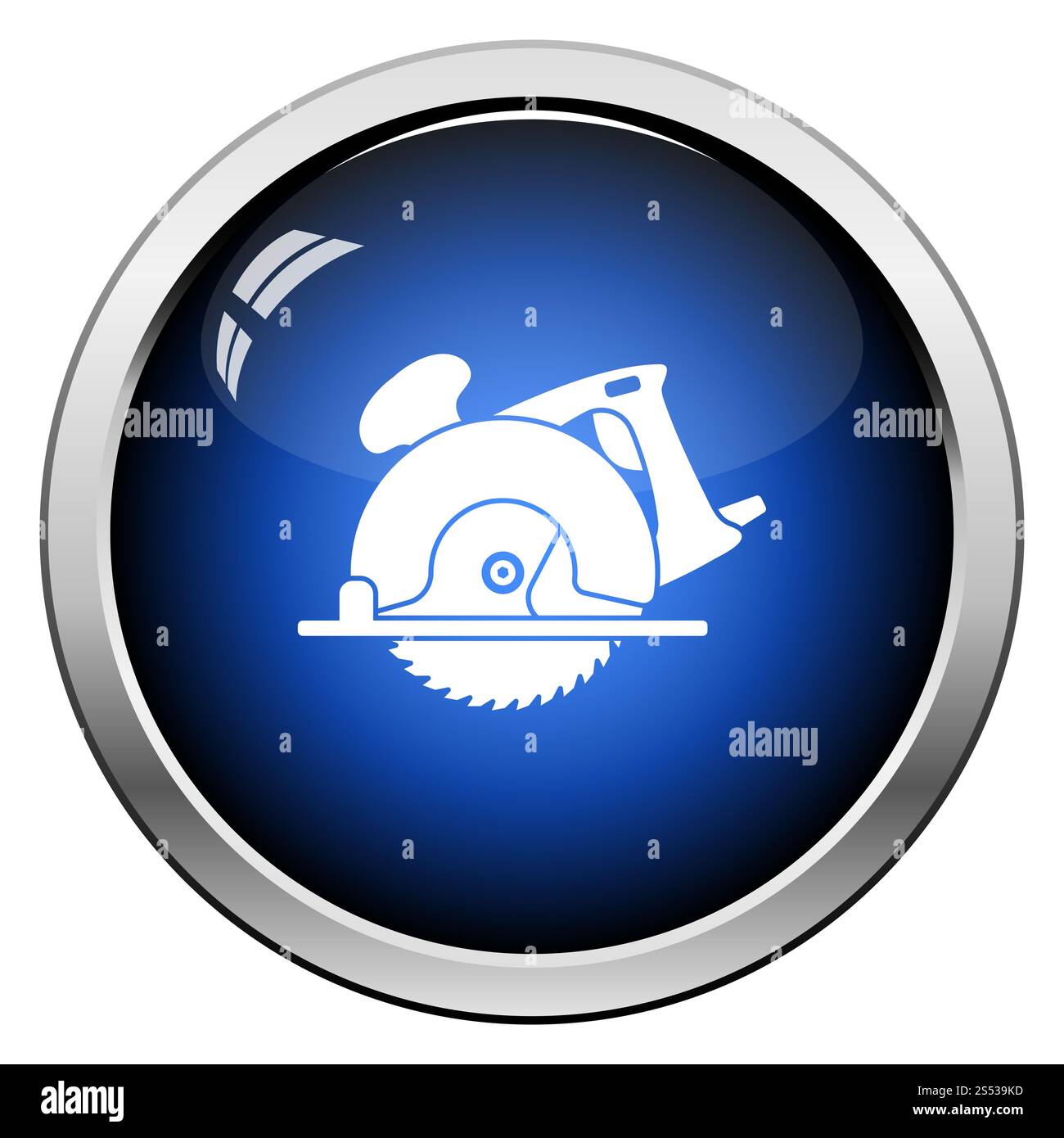 Kreissäge Symbol. Glänzendes Design. Vector Illustration. Stockfoto