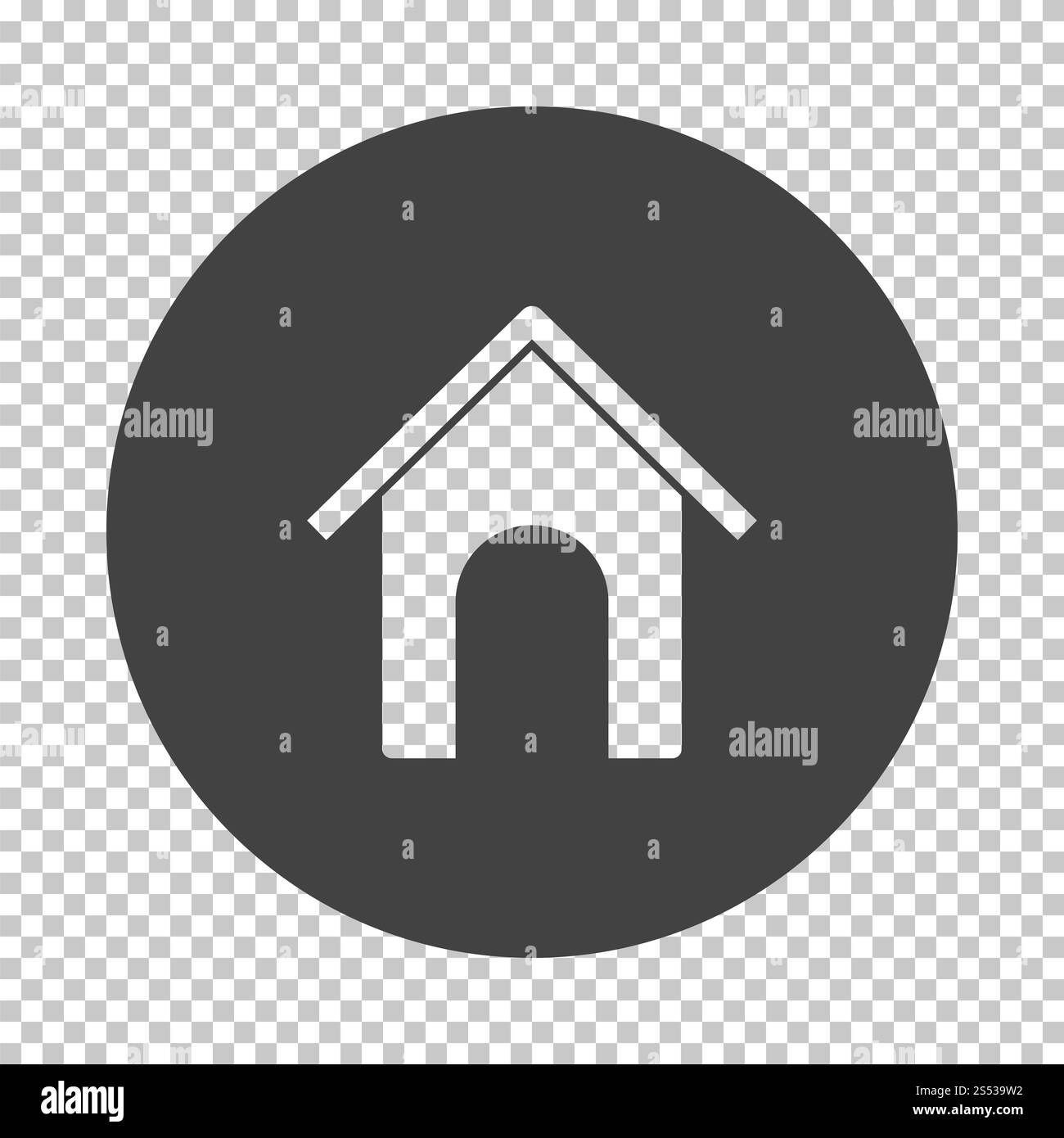 Dog House Symbol. Subtrahieren stencil Design auf Transparency Raster. Vector Illustration. Stockfoto